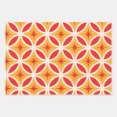 Midden eeuw Retro Starbursts op geometrische cirke Inpakpapier Vel (Voorkant 2)