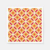 Midden eeuw Retro Starbursts op geometrische cirke Servet (Voorkant)
