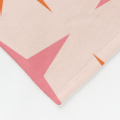Midden eeuw Retro Starbursts Patroon Roze Sinaasap Fleece Deken (Hoek)