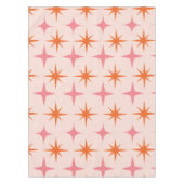 Midden eeuw Retro Starbursts Patroon Roze Sinaasap Tafelkleed (Voorkant)