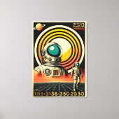 Midden-Eeuw Ruimtetijd Astronaut Landing Art Canvas Afdruk (Voorkant)
