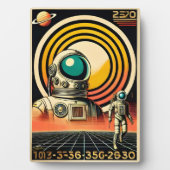 Midden-Eeuw Ruimtetijd Astronaut Landing Art Fotoplaat (voorkant)