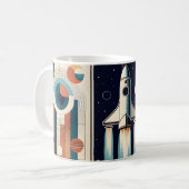 Midden-eeuw Space Age Art Galaxy Navigatie Koffiemok (Voorkant links)