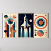 Midden-eeuw Space Age Art Galaxy Navigatie Poster (Voorkant)