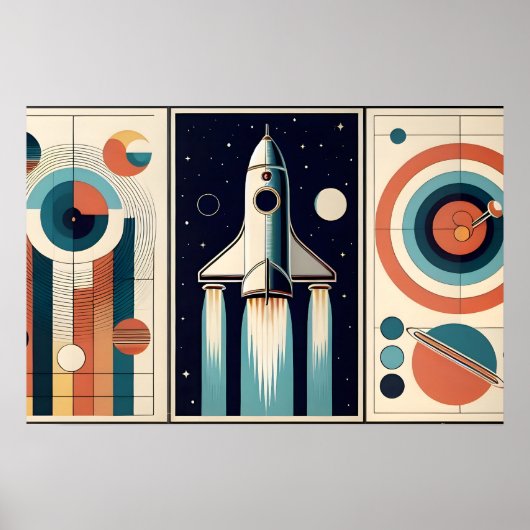Midden-eeuw Space Age Art Galaxy Navigatie Poster (Voorkant)