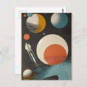Midden eeuw Space Age Art Galaxy Waves Briefkaart (Voorkant / Achterkant)
