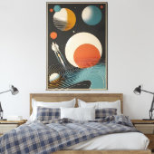 Midden eeuw Space Age Art Galaxy Waves Canvas Afdruk (Insitu (Slaapkamer))