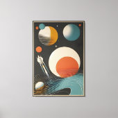 Midden eeuw Space Age Art Galaxy Waves Canvas Afdruk (Voorkant)