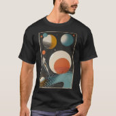 Midden eeuw Space Age Art Galaxy Waves T-shirt (Voorkant)