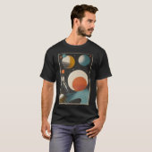Midden eeuw Space Age Art Galaxy Waves T-shirt (Voorkant volledig)