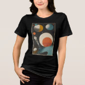 Midden eeuw Space Age Art Galaxy Waves Tri-Blend Shirt (Voorkant)