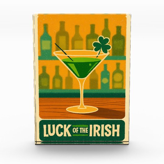 Midden eeuw St. Patrick's Shamrock Martini Kunst Fotoblokken (Voorkant)