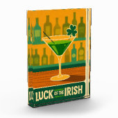 Midden eeuw St. Patrick's Shamrock Martini Kunst Fotoblokken (Links)
