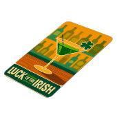 Midden eeuw St. Patrick's Shamrock Martini Kunst Magneet (Linkerzijde)