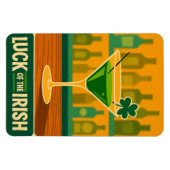 Midden eeuw St. Patrick's Shamrock Martini Kunst Magneet (Horizontaal)
