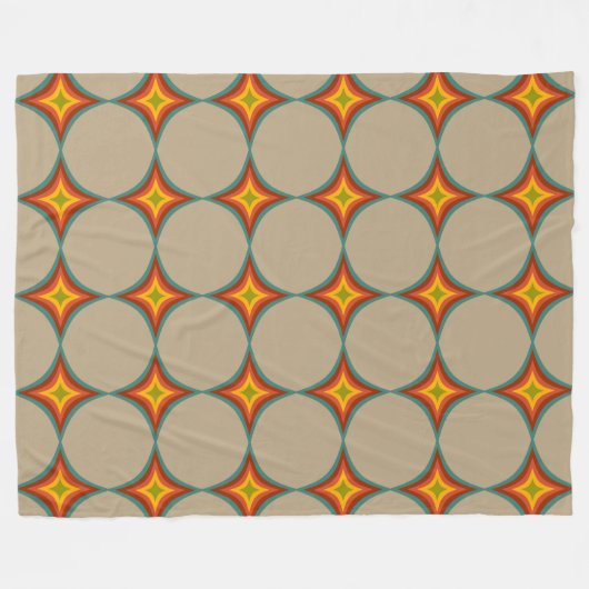 Midden-eeuw starburst patroon fleece deken (Voorkant (Horizontaal))