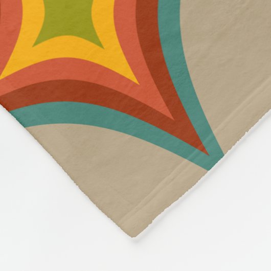 Midden-eeuw starburst patroon fleece deken (Hoek)