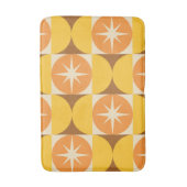 Midden-Eeuw Starbursts op Oranje Gele Cirkels Badmat (Voorkant Verticaal)