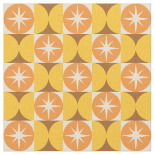 Midden-Eeuw Starbursts op Oranje Gele Cirkels Stof