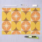 Midden-Eeuw Starbursts op Oranje Gele Cirkels Tissuepapier (Craft)