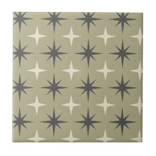 Midden eeuw steruitbarstingen in beige en taupe op tegeltje