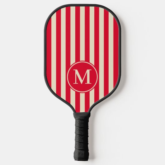 Midden-eeuw Striping Cherry Picking Roze Monogram Pickleball Paddle (Achterkant)