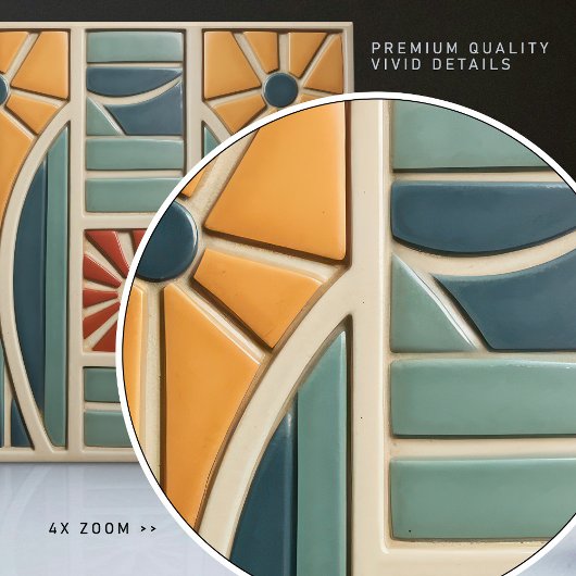 Midden-Eeuw Symmetrie Organische Kunsten en Ambach Tegeltje