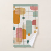 Midden eeuw Teal, goud en roze abstract Bad Handdoek (Handdoek)