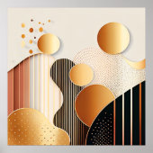 Midden eeuw Terracotta Bruin en Beige Poster (Voorkant)