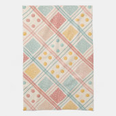 Midden eeuw terracotta plaid ruitpatroon theedoek (Verticaal)