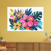 Midden eeuw tropische strandkunst canvas afdruk (Insitu (Woonkamer))