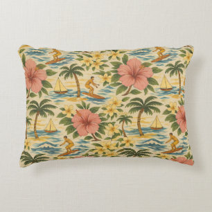 Midden eeuw vervaagde Hawaïaanse shirt print Accent Kussen