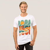 Midden Eeuw Woestijn Landschap Moderne Kunst Tri-Blend Shirt (Voorkant volledig)