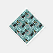 Midden eeuw zwart kattenpatroon servet (Hoek)