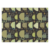 Midden eeuw zwart theekoppatroon tafelkleed (Voorkant (Horizontaal))