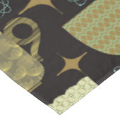 Midden eeuw zwart theekoppatroon tafelkleed (Gekanteld)