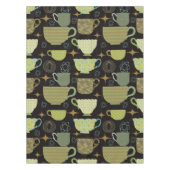 Midden eeuw zwart theekoppatroon tafelkleed (Voorkant)