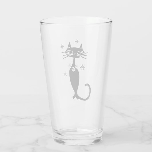 Midden Eeuw Zwarte Kat Glas (Achterkant)