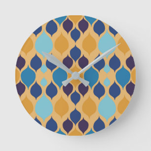 Midden-eeuwen 1960 Geometrische geel Ronde Klok