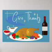 Midden-eeuwen bieden Bedankt Retro Happy Thanksgiv Poster (Voorkant)