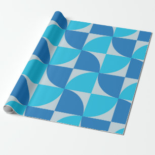 Midden eeuws Abstract Blauw en Turkoois Patroon Cadeaupapier