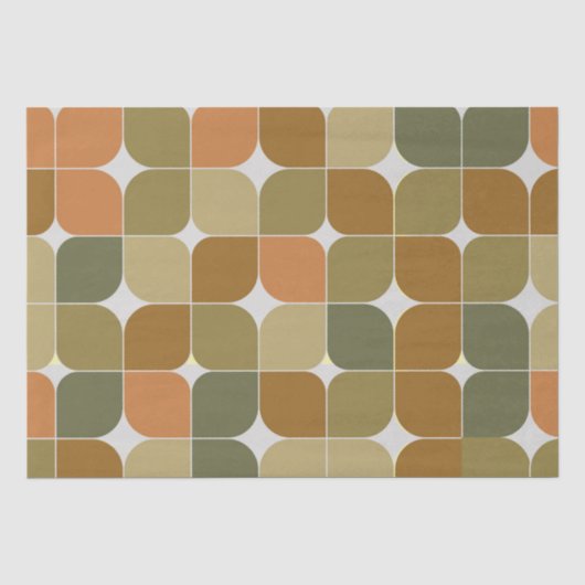 Midden eeuws abstract bruin oranje tan patroon tissuepapier (Voorkant)