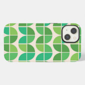 Midden eeuws abstract geometrisch groen patroon iPhone hoesje (Achterkant horizontaal)