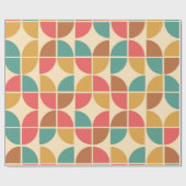 Midden eeuws abstract geometrisch rood turquoise m cadeaupapier (Vlak)