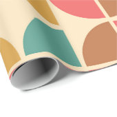 Midden eeuws abstract geometrisch rood turquoise m cadeaupapier (Rol Hoek)