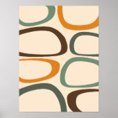 Midden-eeuws Abstract groen, Sinaasappel, umber Poster (Voorkant)