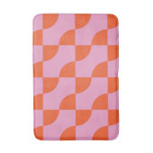 Midden eeuws abstract oranje halve cirkels op roze badmat (Voorkant Verticaal)