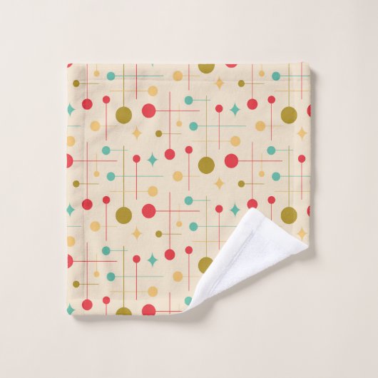 Midden-eeuws Abstract patroon 29 Cream Bad Handdoek (Wasdoekje)