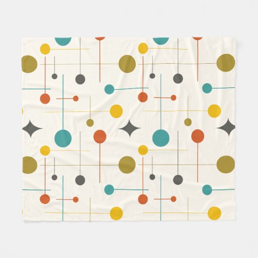 Midden-eeuws Abstract patroon 29 Cream Fleece Deken (Voorkant (Horizontaal))