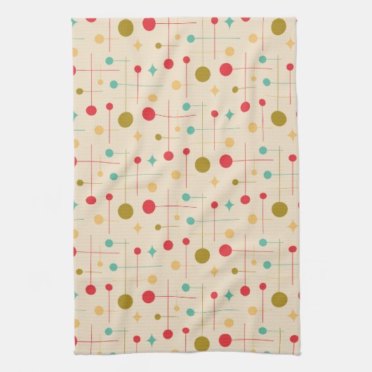 Midden-eeuws Abstract patroon 29 Cream Theedoek (Verticaal)